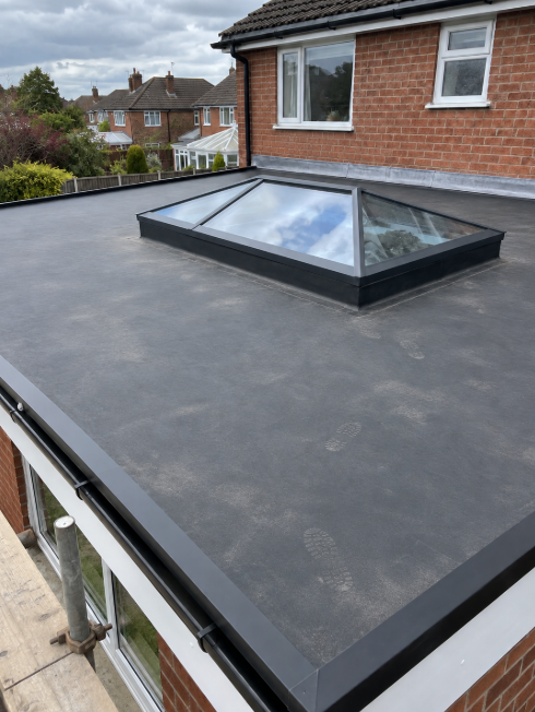 New Epdm Rubber roof with lantern in wirral